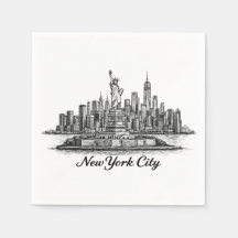 New York City Silhouette Lijn Kunst Illustratie