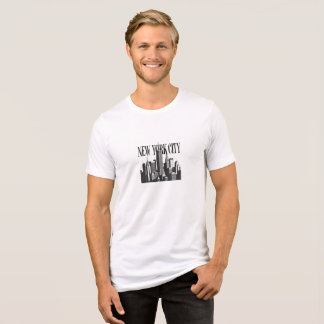 New York City Silhouette Minimalistische Witte T-S Tri-Blend Shirt