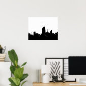 New York City Silhouette Pop Art Poster (Thuiskantoor)