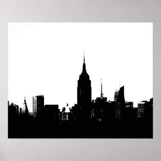 New York City Silhouette Pop Art Poster (Voorkant)