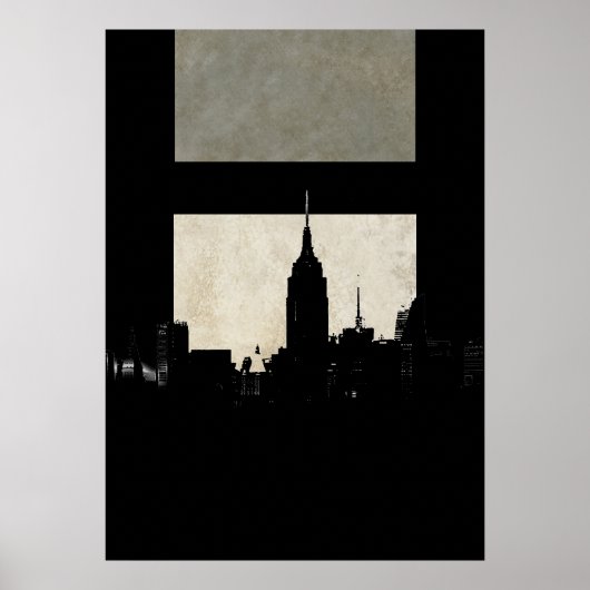 New York City Silhouette Pop Kunst Poster (Voorkant)