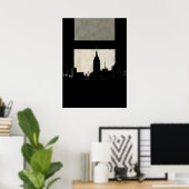 New York City Silhouette Pop Kunst Poster (Thuiskantoor)