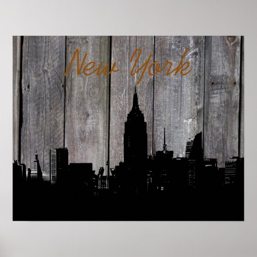 New York City Silhouette Pop Kunst Poster (Voorkant)