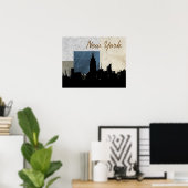 New York City Silhouette Pop Kunst Poster (Thuiskantoor)