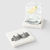 New York City silhouette Stenen Onderzetter (Zijkant)