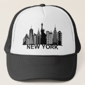 New York City silhouette Trucker Pet (Voorkant)