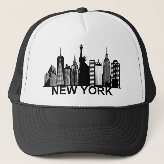 New York City silhouette Trucker Pet (Voorkant)