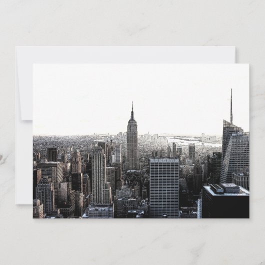 New York City Silhouette Uitnodiging (Voorkant)