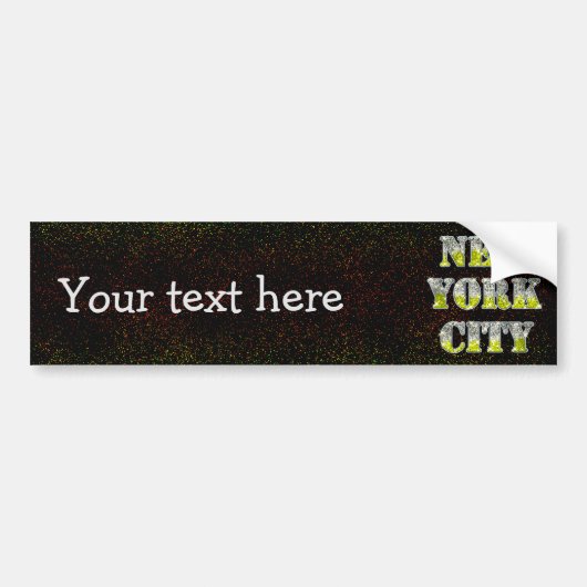 New York City Silver Gold Glitters Bumpersticker (Voorkant)