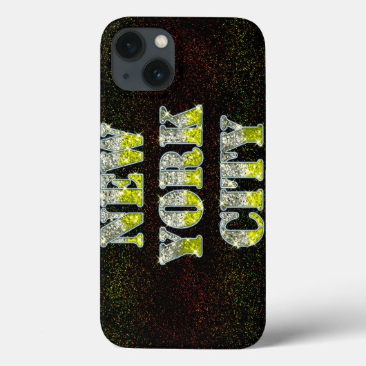 New York City Silver Gold Glitters Case-Mate iPhone Case (Achterkant)