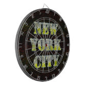 New York City Silver Gold Glitters Dartbord (Voorkant Links)