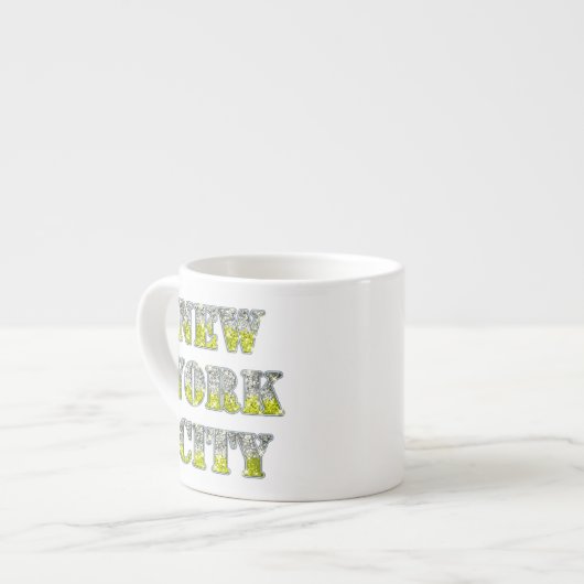 New York City Silver Gold Glitters Espresso Kop (Links)