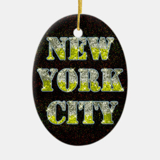 New York City Silver Gold Glitters Keramisch Ornament