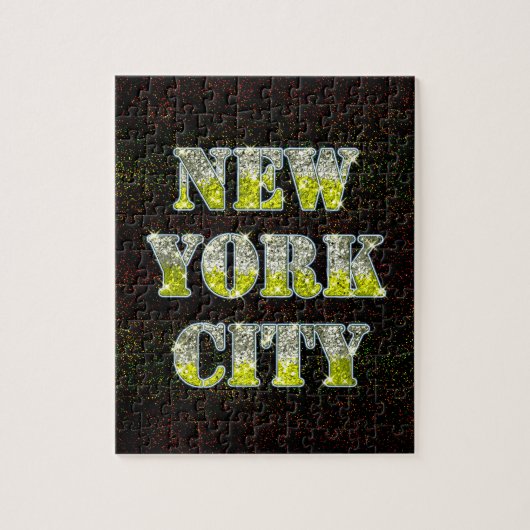 New York City Silver Gold Glitters Legpuzzel (Verticaal)