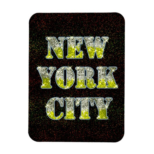 New York City Silver Gold Glitters Magneet (Verticaal)