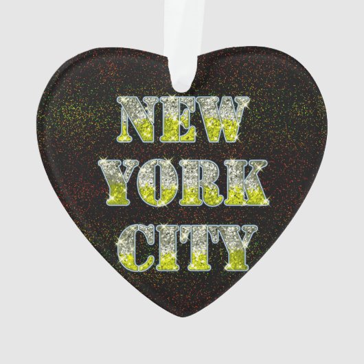 New York City Silver Gold Glitters Ornament (achterkant)
