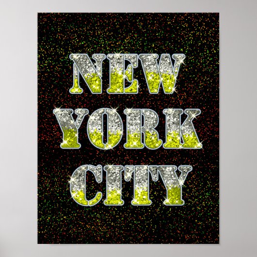New York City Silver Gold Glitters Poster (Voorkant)
