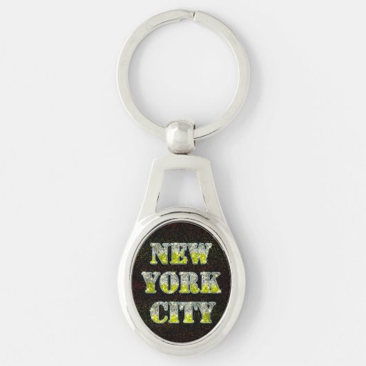 New York City Silver Gold Glitters Sleutelhanger (Voorkant)