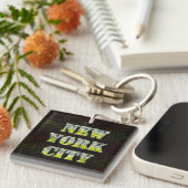 New York City Silver Gold Glitters Sleutelhanger (Voorkant Rechts)