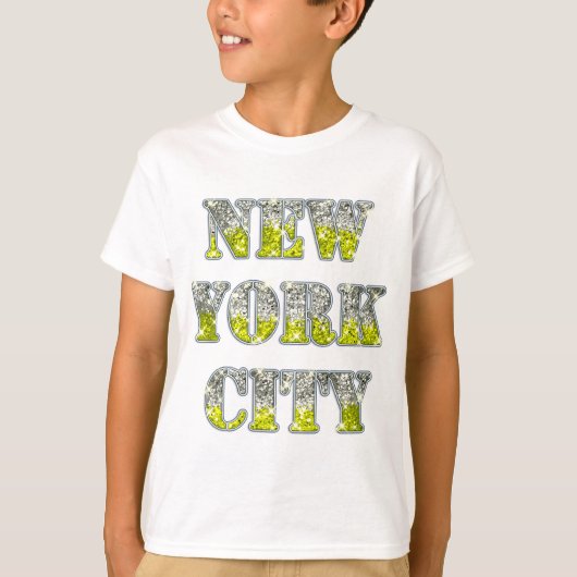 New York City Silver Gold Glitters T-shirt (Voorkant)