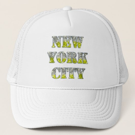 New York City Silver Gold Glitters Trucker Pet (Voorkant)