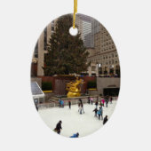 New York City Skating Rink kerstfeestdag NYC Keramisch Ornament (Voorkant)