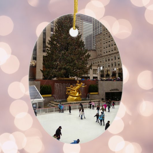 New York City Skating Rink kerstfeestdag NYC Keramisch Ornament