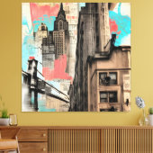 New York City Sketch Canvas Afdruk (Insitu (Woonkamer))