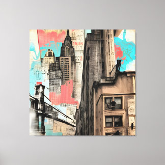 New York City Sketch Canvas Afdruk