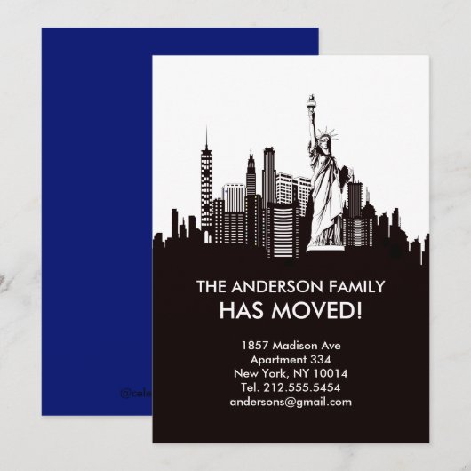 New York City Sky Line Moving Announement Kaart (Voorkant / Achterkant)