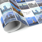 New York City Skyline 8 Afbeelding Photo Collage Cadeaupapier (Rol Hoek)