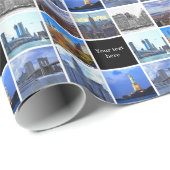 New York City Skyline 8 Afbeelding Photo Collage Cadeaupapier (Rol Hoek)