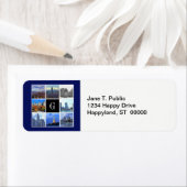 New York City Skyline 8 Afbeelding Photo Collage Etiket (Insitu)