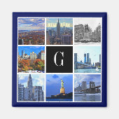 New York City Skyline 8 Afbeelding Photo Collage Magneet (Voorkant)