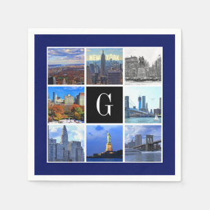 New York City Skyline 8 Afbeelding Photo Collage Servetten
