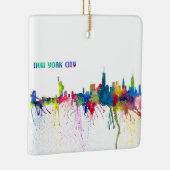 New York City Skyline an Impressionistic Blast Keramisch Ornament (Rechts)