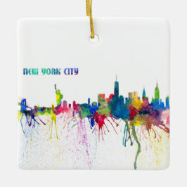 New York City Skyline an Impressionistic Blast Keramisch Ornament