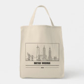 New York City Skyline Art Canvas tas – Chic & Time (Achterkant)