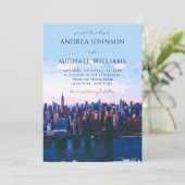 New York City Skyline Bestemming Reizen Bruiloft Kaart (Staand voorkant)