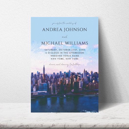 New York City Skyline Bestemming Reizen Bruiloft Kaart