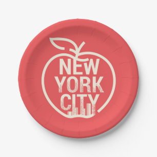 NEW YORK CITY Skyline Big Apple Modern Rood Papieren Bordje