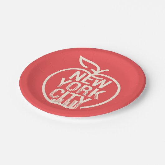 NEW YORK CITY Skyline Big Apple Modern Rood Papieren Bordje (Gekanteld)