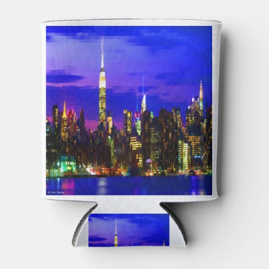 New York City Skyline bij nacht Blikjeskoeler (Voorkant)