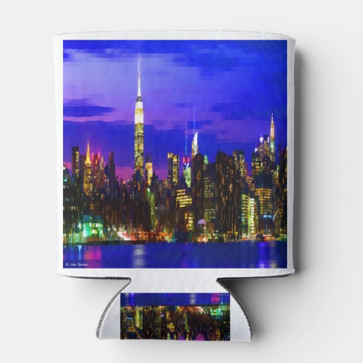 New York City Skyline bij nacht Blikjeskoeler (Achterkant)