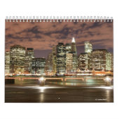 New York City Skyline bij nachtwandkalender Kalender (Hoes)