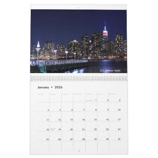 New York City Skyline bij nachtwandkalender Kalender (Jan 2026)