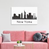 New York City | Skyline Black en White Canvas Afdruk (Insitu (Woonkamer))