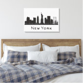 New York City | Skyline Black en White Canvas Afdruk (Insitu (Slaapkamer))