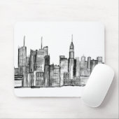 New York City  Skyline Black White NYC Muismat (Met muis)