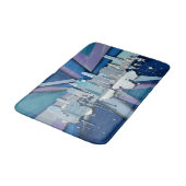 New York City Skyline | Blauw 3D Badmat (Gekanteld)